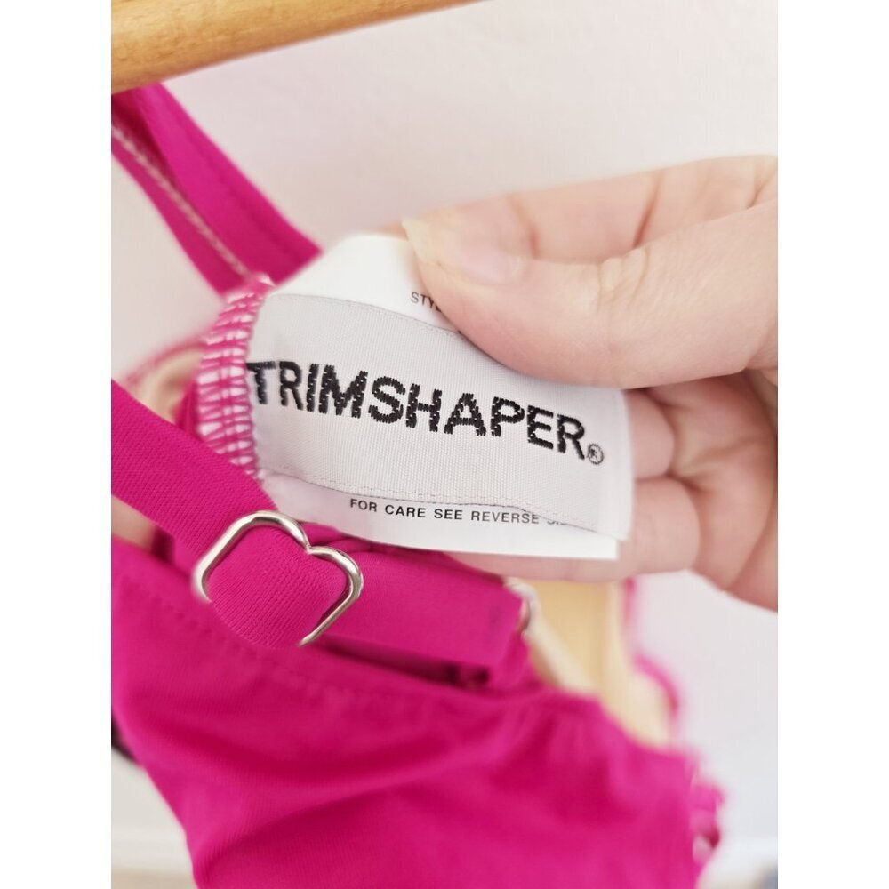 Trimshaper New Fuchsia Pink One Piece 482502 Wireless Beach Swimsuit Size 18 - Picture 9 of 10